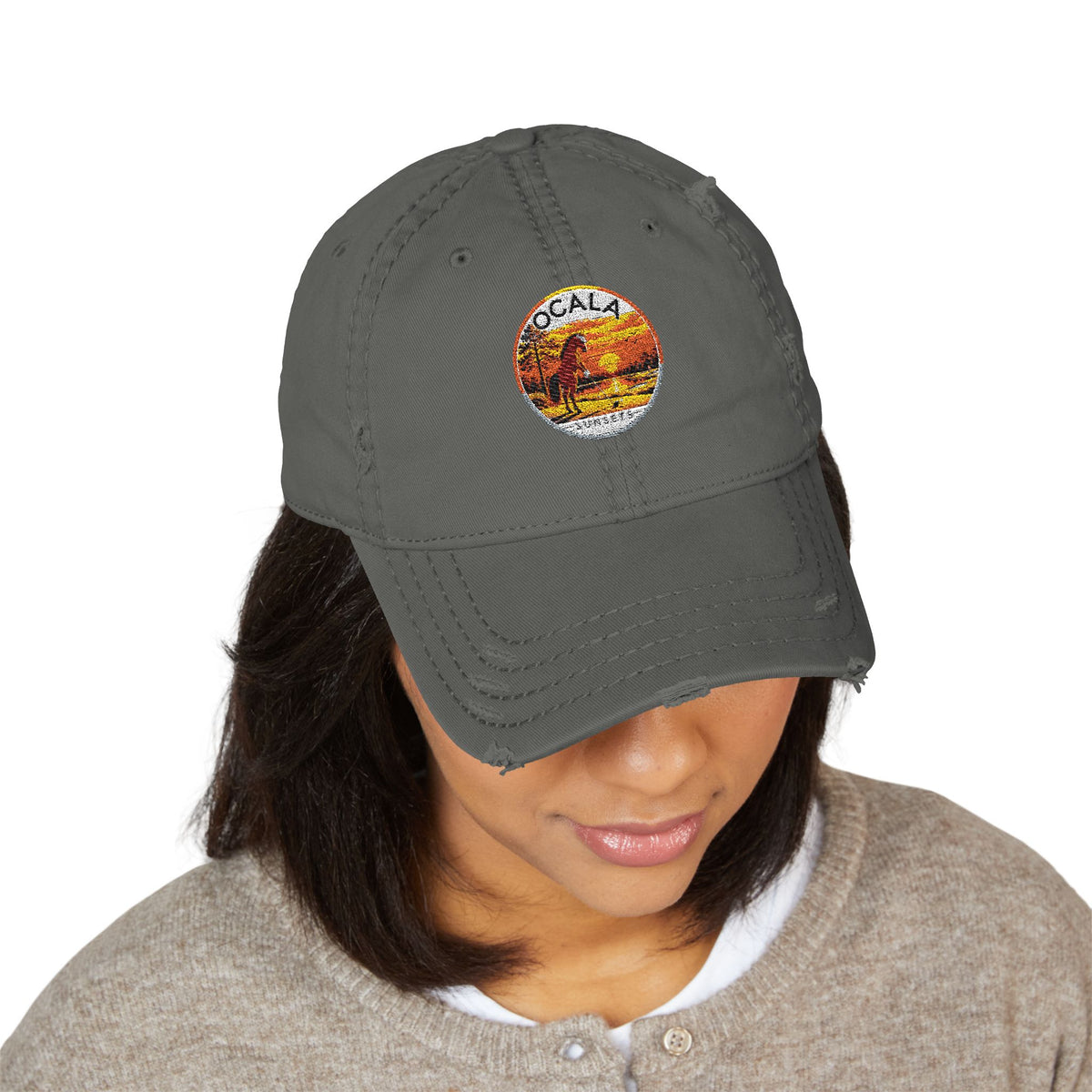 Ocala Sunsets Embroidered Hat | Distressed Unisex Hat